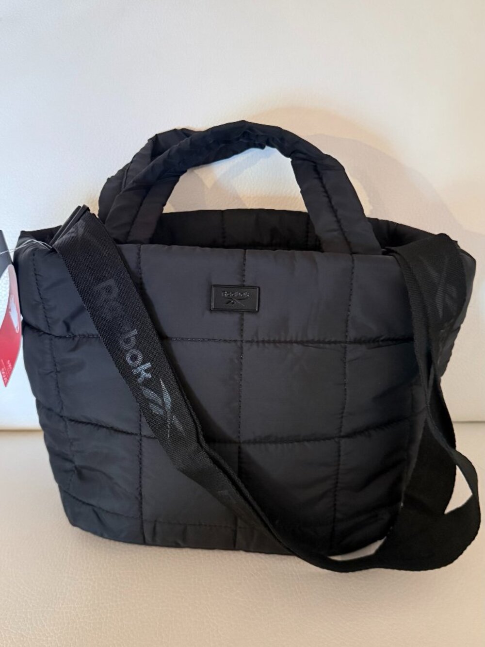 NWT REEBOK DOVE BLACK QUILTED TOTE / SHOULDER BAG CROSSBODY BLACK LIGHTWEIGHT